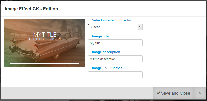 Image effect with Page Builder joomla