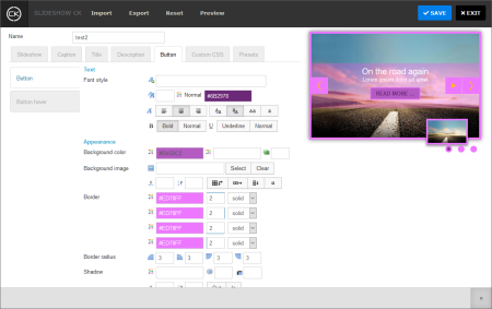 slideshow graphic design interface