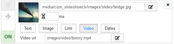 slideshowck slidesmanager options video