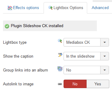 lightbox options